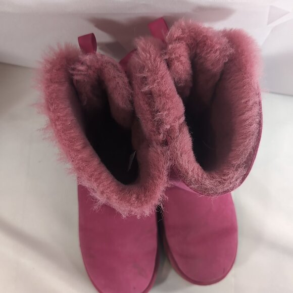 UGG Australia 3280 Boots Cerise Pink Bailey Bow US Women's 5 Mid Calf Sheepskin - Picture 16 of 16